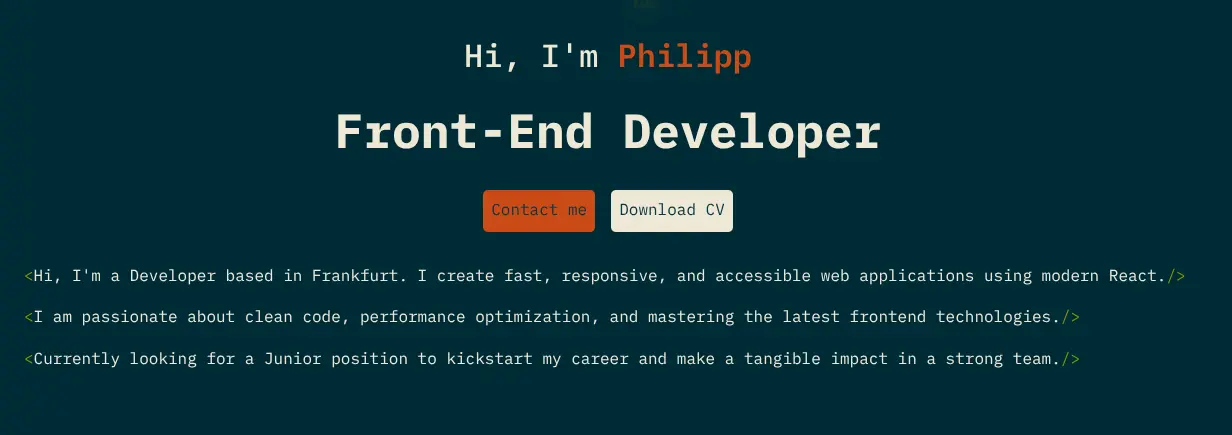 Screenshot of Personal Portfolio.